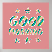 GOEDE MORGEN, kleurrijke koel- en vun-sterren