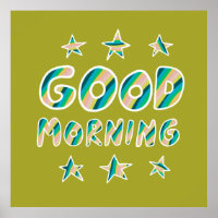 GOEDE MORGEN, kleurrijke koel- en vun-sterren