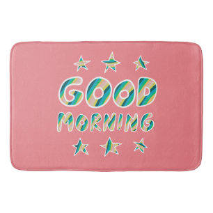 GOEDE MORGEN, kleurrijke kool en vun stripes Badmat