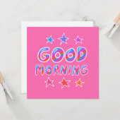 GOEDE MORGEN kleurrijke wolstrips DOUANE-Kaart Kaart (Voorkant / Achterkant in situ)