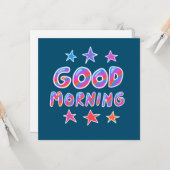 GOEDE MORGEN kleurrijke wolstrips DOUANE-Kaart Kaart (Voorkant / Achterkant in situ)