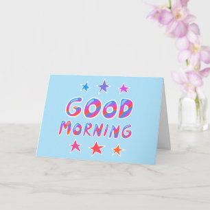 GOEDE MORGEN, kleurrijke wolstrips Kaart