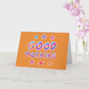 GOEDE MORGEN, kleurrijke wolstrips Kaart