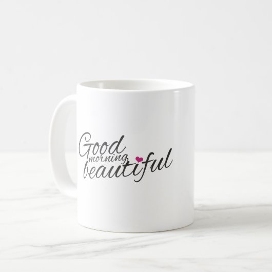 Goede morgen mooie koffie Mok (Voorkant links)