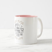 Goede muziek Goed leven Tweekleurige Koffiemok (Voorkant rechts)