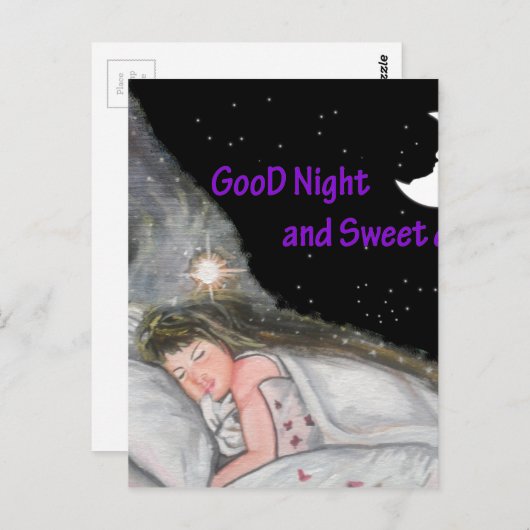 Goede nacht briefkaart (Voorkant / Achterkant)