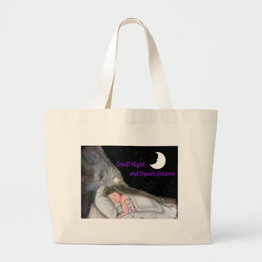 Goede nacht grote tote bag (Voorkant)