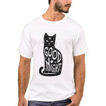 Goede Nacht kat ontwerp T-shirt