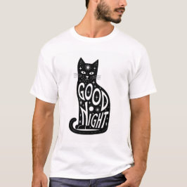 Goede Nacht kat ontwerp T-shirt