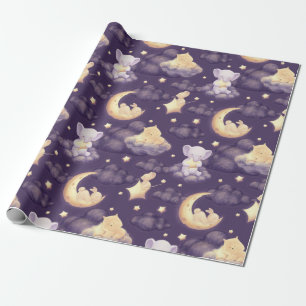 Goede nacht met een crème-slapende baby cadeaupapier