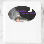Goede nacht ovale sticker (Tas)