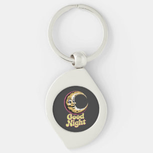 Goede nacht Retro Moon Metal Sleutelhanger