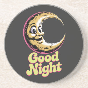 Goede nacht Retro Moon Sandstone Onderzetter