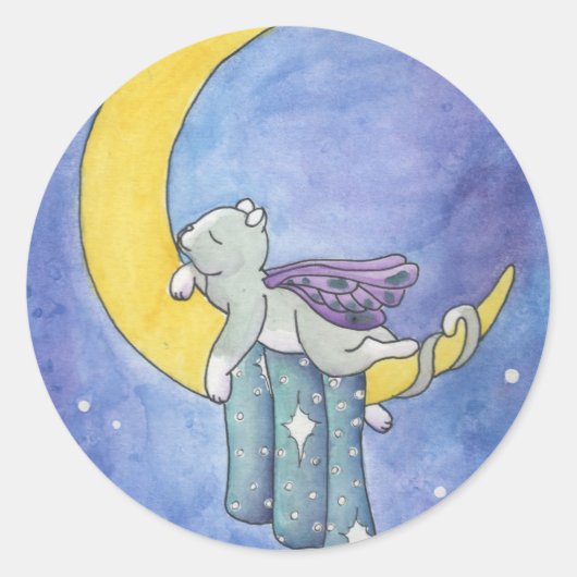 Goede nacht ronde sticker (Voorkant)