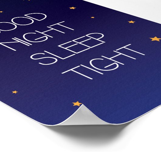 Goede Nacht Slaap Stevig Citaat Poster (Hoek)