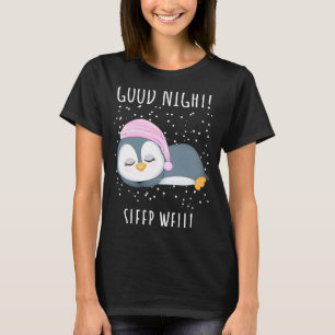 Goede nacht slapen goed pinguïn voor kinderen t-shirt