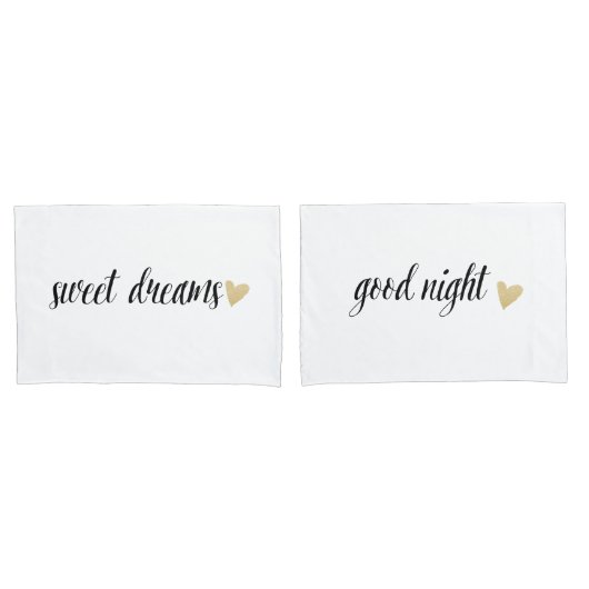 Goede nachtelijke en mooie dromen met hart kussensloop (Voorkant-Set)