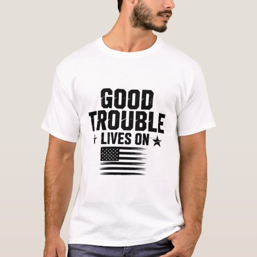Goede noodzakelijke problemen leven op de vlag van t-shirt (Voorkant)
