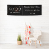 Goede ochtend aangepaste tekst Koffie Winkelbanner Spandoek (Insitu)