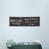 Goede ochtend aangepaste tekst Koffie Winkelbanner Spandoek (Beurs)