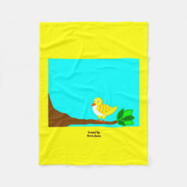 Goede ochtend geel vogeltje fleece deken