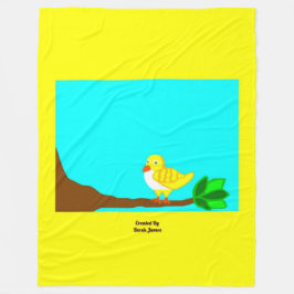 Goede ochtend geel vogeltje met grote rugzak fleece deken