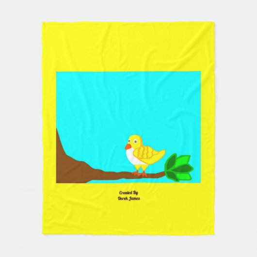 Goede ochtend geel vogelvlees fleece deken (Voorkant)