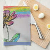 Goede ochtendregenboogmonarch Art Kitchen Towel Theedoek (Quarter Fold)