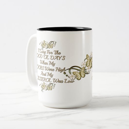 Goede Oude Dagen Mok Humor vrouwen (Voorkant links)