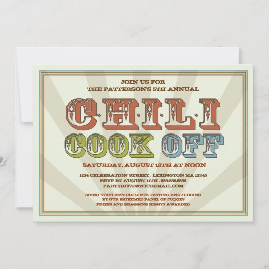 Goede, oude, gefaseerde Chili heeft uitnodiging va (Voorkant)