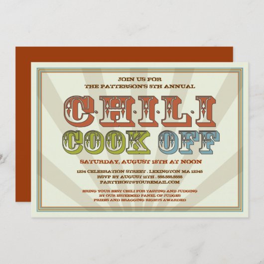 Goede, oude, gefaseerde Chili heeft uitnodiging va (Voorkant / Achterkant)