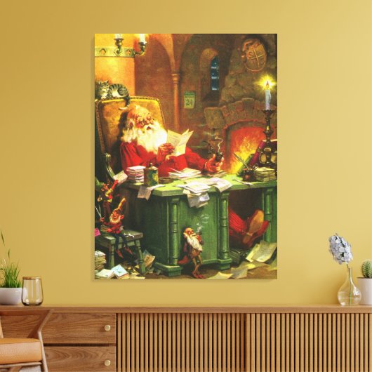 Goede oude kerstman canvas afdruk (Insitu (Woonkamer))