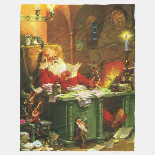 Goede oude kerstman fleece deken (Voorkant)
