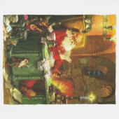 Goede oude kerstman fleece deken (Voorkant (Horizontaal))