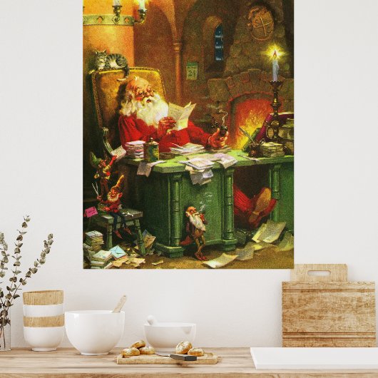 Goede oude kerstman poster (Keuken)