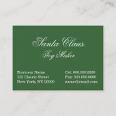 Goede oude kerstman visitekaartje (Achterkant)