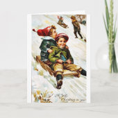 Goede Oude Kerstmis Feestdagen Kaart (Voorkant)