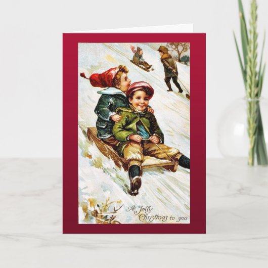 Goede Oude Kerstmis Feestdagen Kaart (Voorkant)