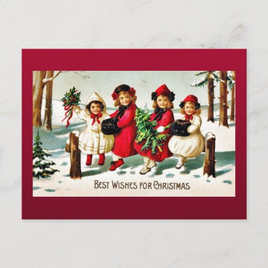 Goede Oude Kerstmis Feestdagenkaart (Voorkant)