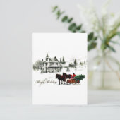 Goede Oude Kerstmis Feestdagenkaart (Staand voorkant)