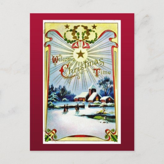 Goede Oude Kerstmis Feestdagenkaart (Voorkant)