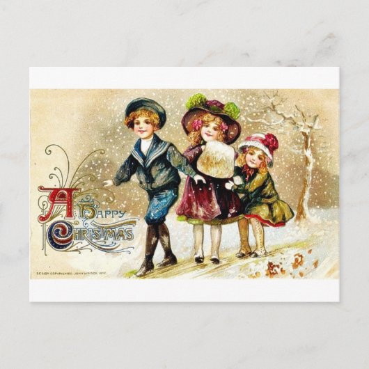 Goede Oude Kerstmis Feestdagenkaart (Voorkant)
