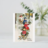 Goede Oude Kerstmis Feestdagenkaart (Staand voorkant)