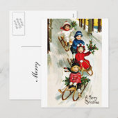 Goede Oude Kerstmis Feestdagenkaart (Voorkant / Achterkant)