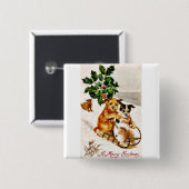 Goede Oude Kerstmis Vierkante Button 5,1 Cm (Voorkant /achterkant)