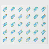 Goede papa blauw cadeaupapier (Vlak)