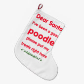 goede poedel grote kerstsok (Voorkant (Hangend))