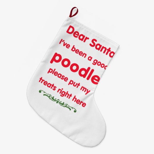 goede poedel grote kerstsok (Voorkant (Hangend))