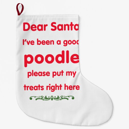 goede poedel grote kerstsok (Voorkant)