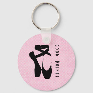 Goede Pointe. Zwarte ballet schoenen En Pointe Sleutelhanger